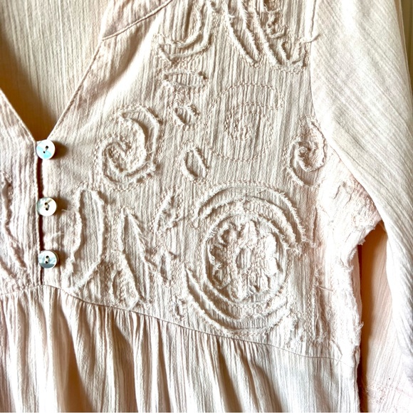 Sundance Embroidered 3/4 Sleeve Cotton High Low Boho Tunic Blouse—SZ. Small - Picture 12 of 14